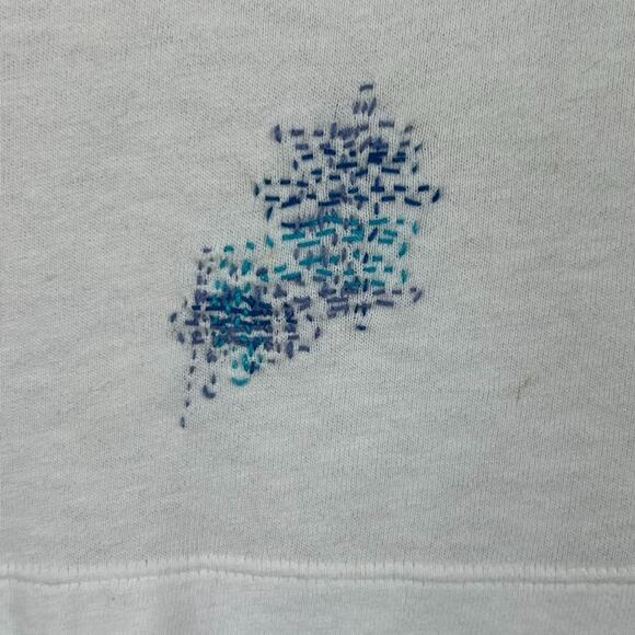 Standard James Perse Womens 0 Supima Cotton White Top Tee Terry Visible Mending - Picture 3 of 8